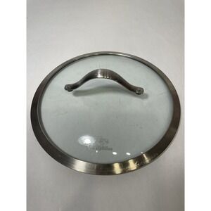 Glass Lid For Pan Or Pot 10inches Round With Metal Handle Black Grip Kitchen